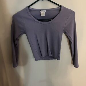 Vine & Love Women's Lavender Ribbed Crop Top